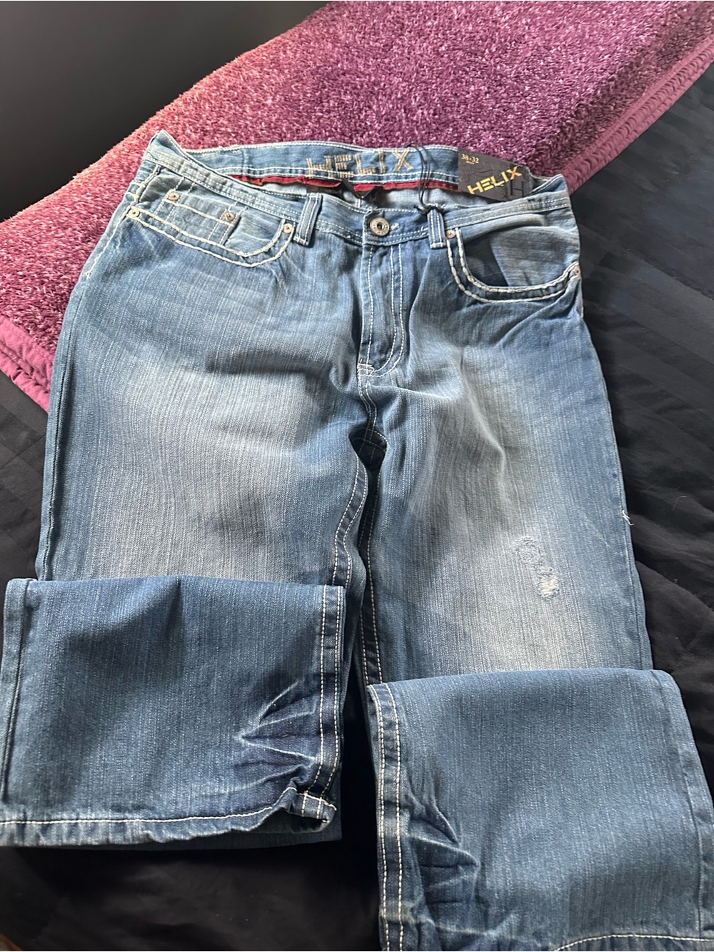Helix Men’s Light-Mid Blue Bootcut Jeans
